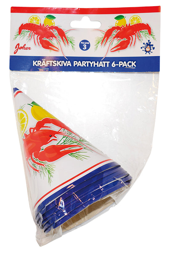 Partyhattar till kräftskivan – 6-pack