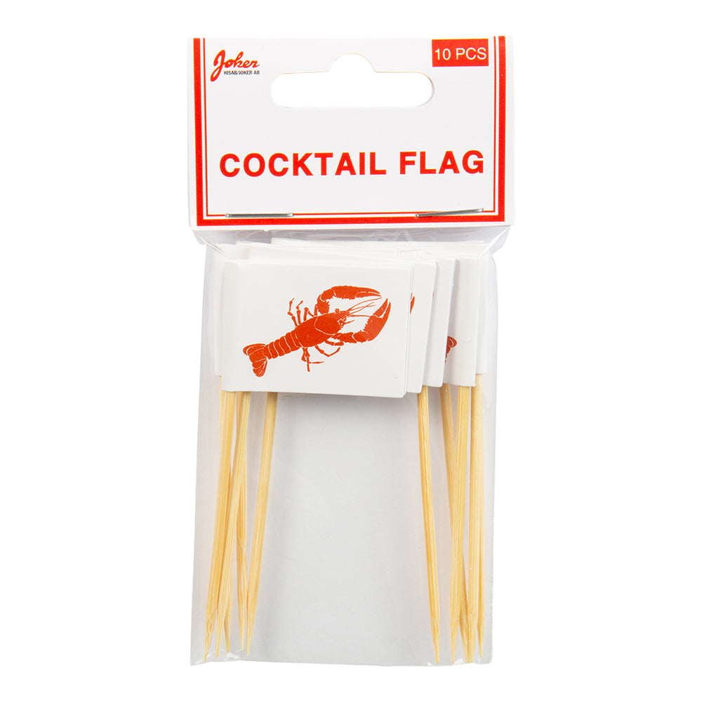 Cocktailflaggor med kräftmotiv – 10-pack