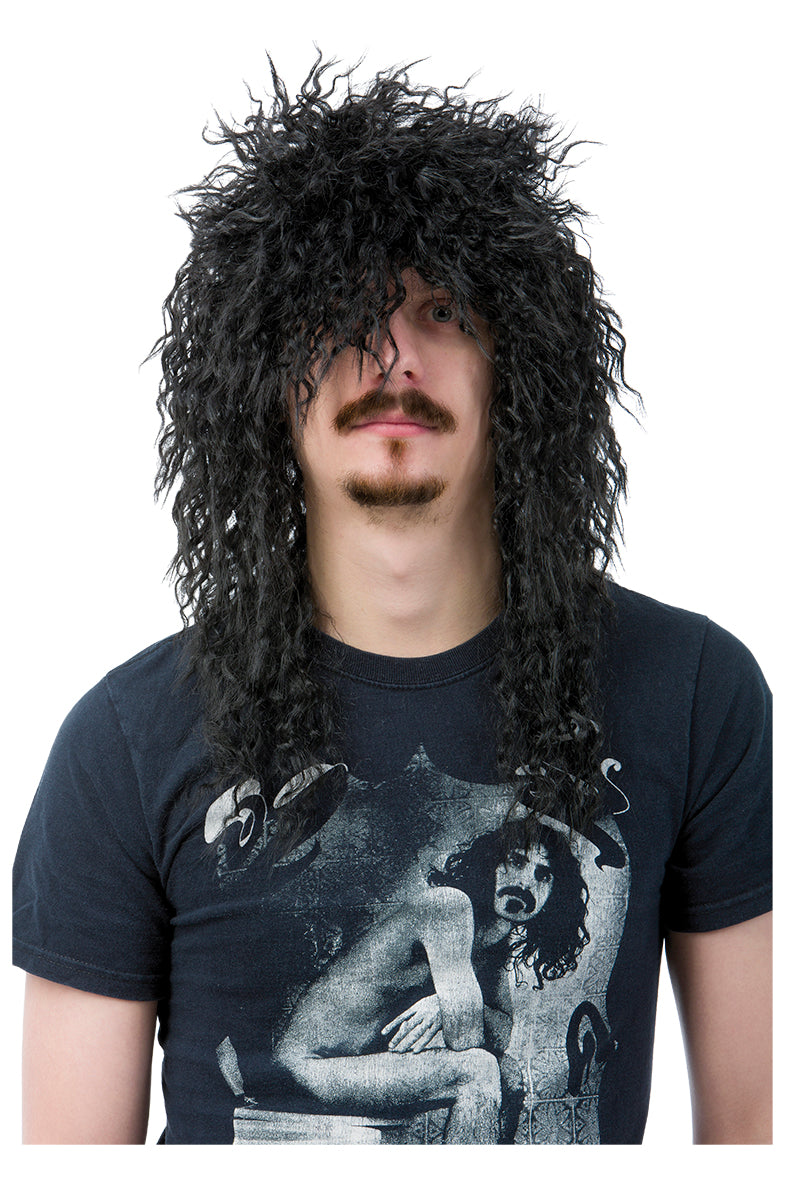 Svart heavy metal-peruk