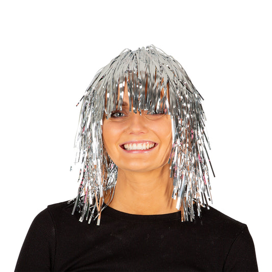 Glitterperuk silver