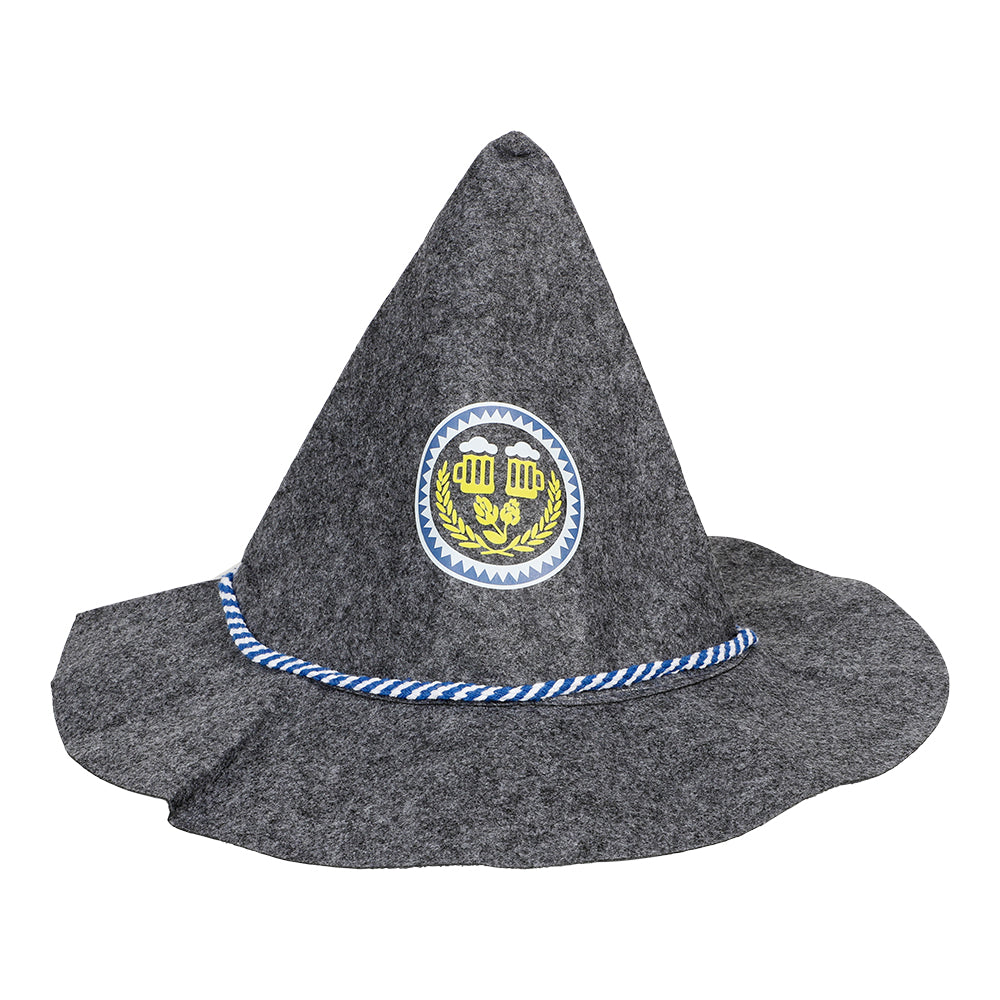 Oktoberfest-hatt hög grå