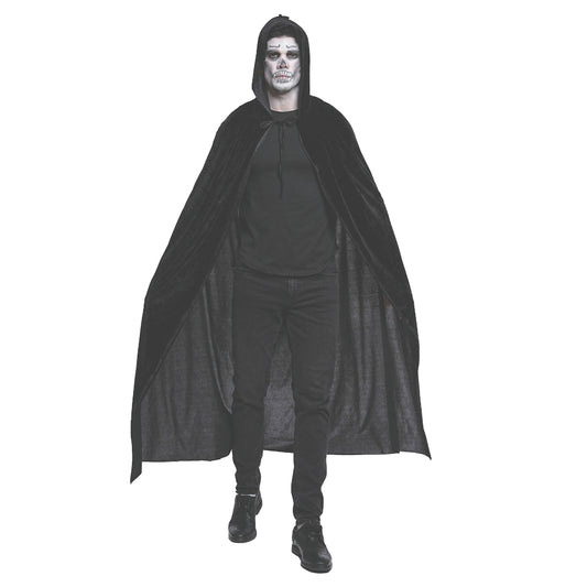 Reaper Cape i svart sammet med huva