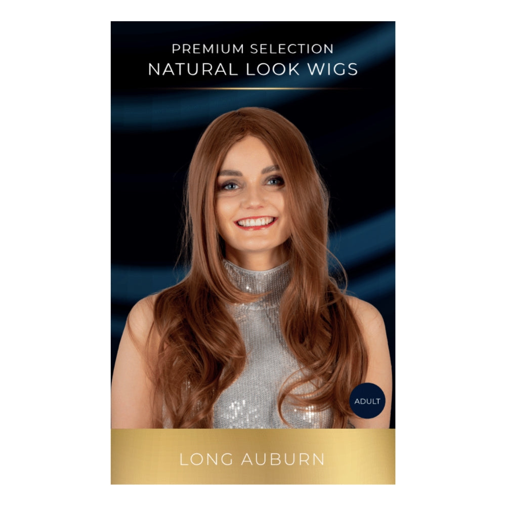 Lång auburnfärgad peruk – Natural Look