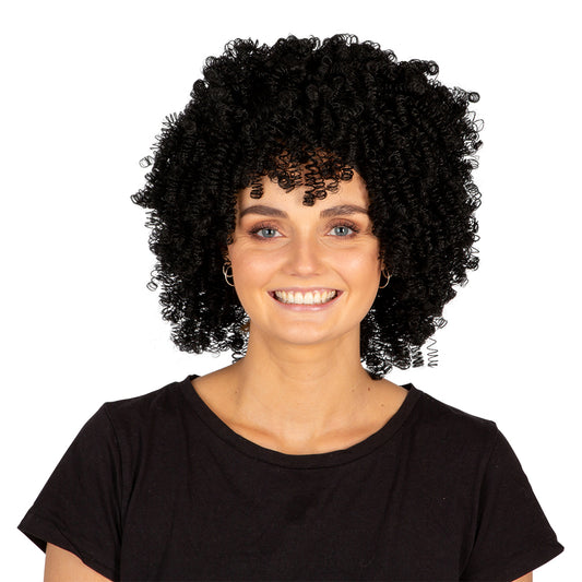 Svart afroperuk med lockar