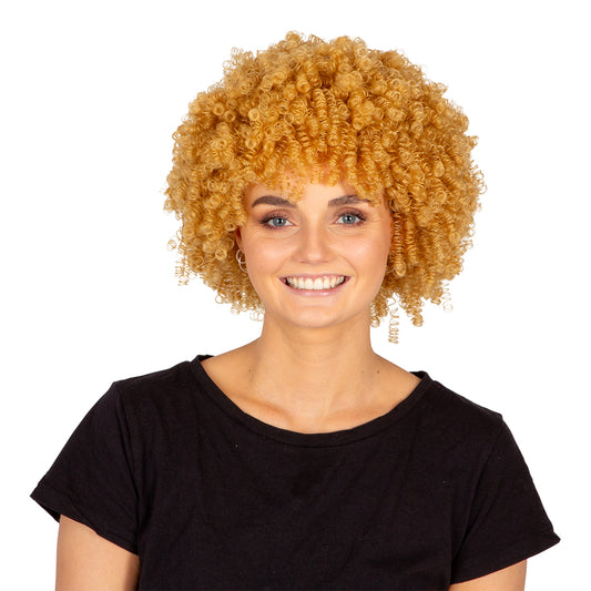 Blond afroperuk med lockar