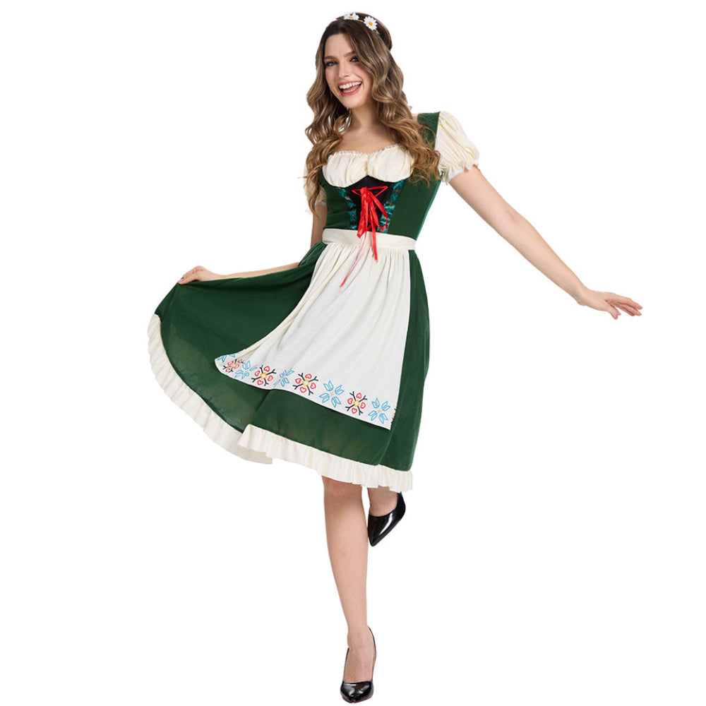 Oktoberfest Beer Girl – Klassisk dirndl-klänning för maskerad och temafest