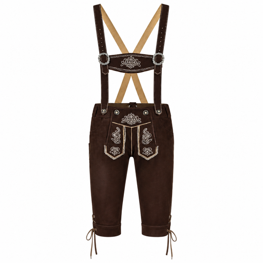 Oktoberfest Fake Lederhosen - Brun