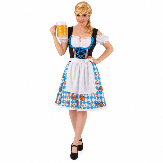 Maskeraddräkt Beer Girl blå
