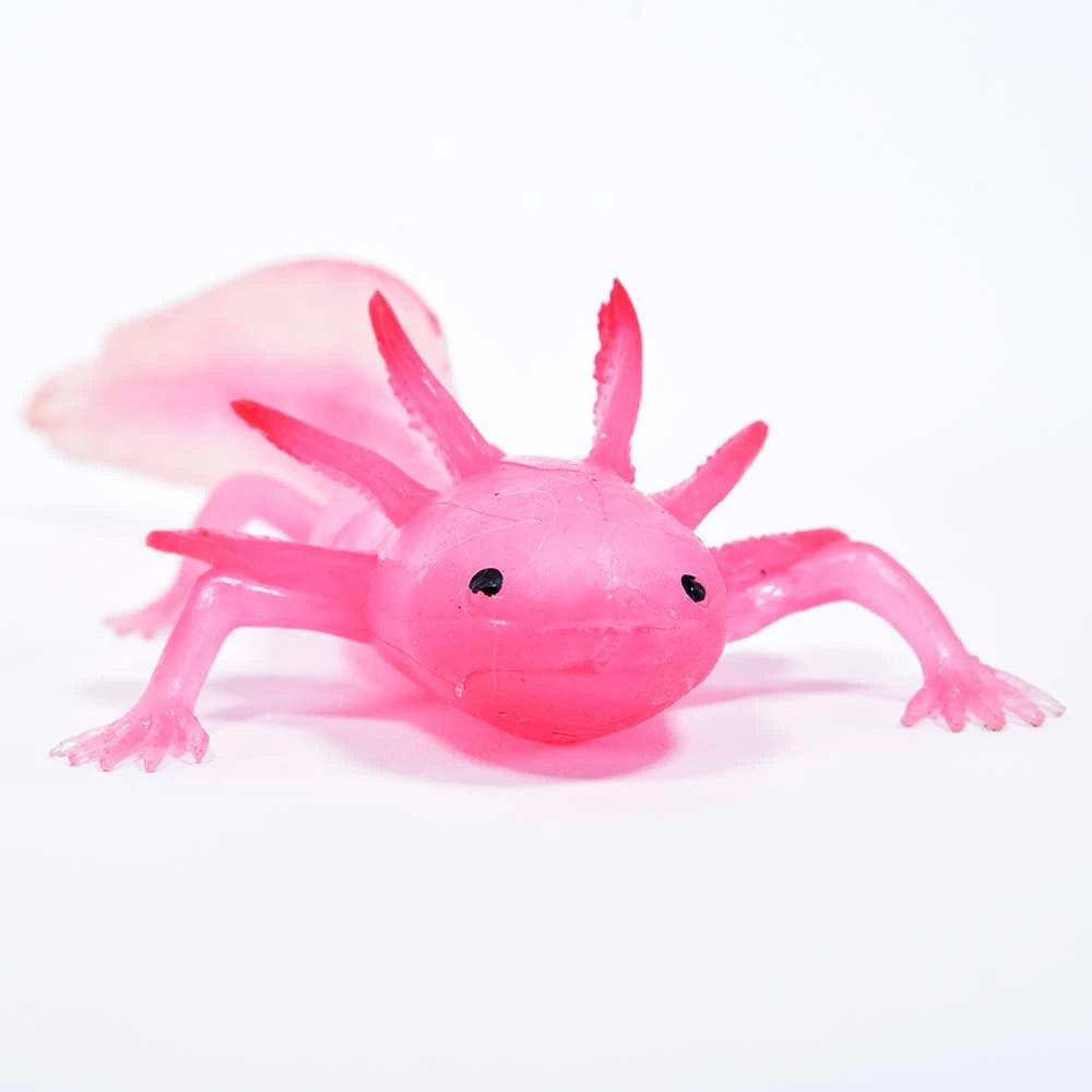 Stretch Axolotl – kläm- & stretchleksak med microbeads 20 cm