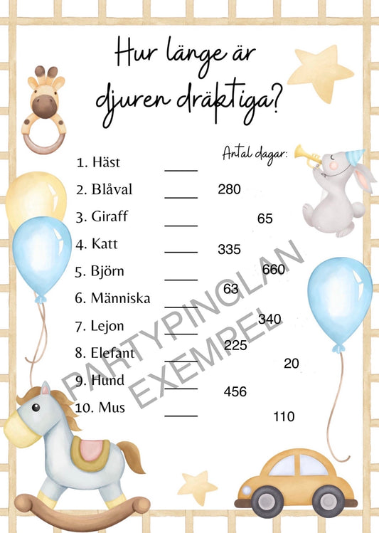 Lek - Hur länge är djuren dräktiga?