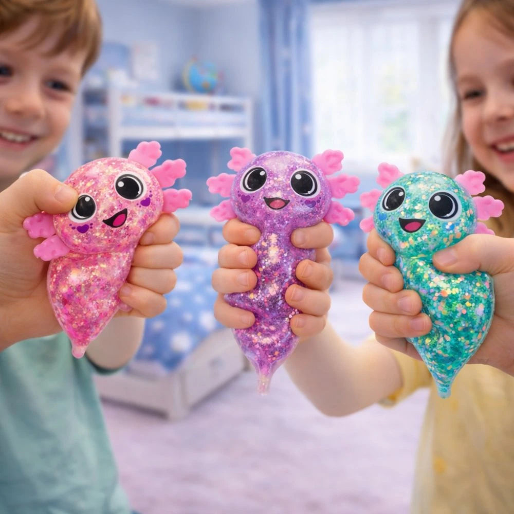 Glitter Axolotl Squishy – Stressleksak