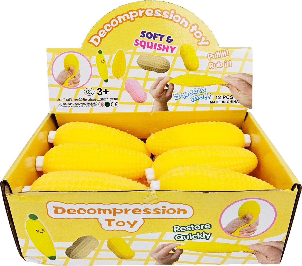 Squeeze Corn Cob – Mjuk Stressleksak Majskolv 10 cm