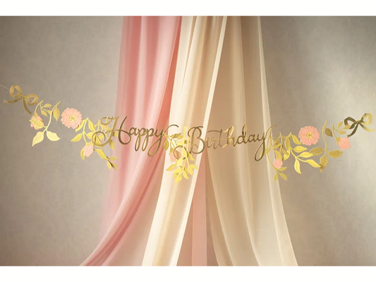 Banner Happy Birthday Blommor