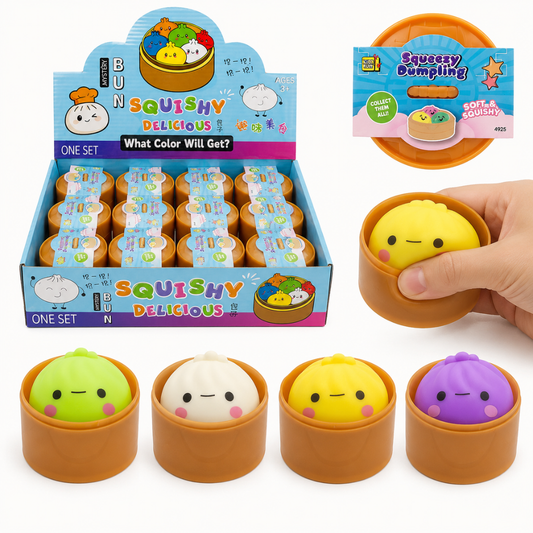 Squishy Dumpling 5,5 cm – Viral Fidgetleksak i Överraskningsfärg