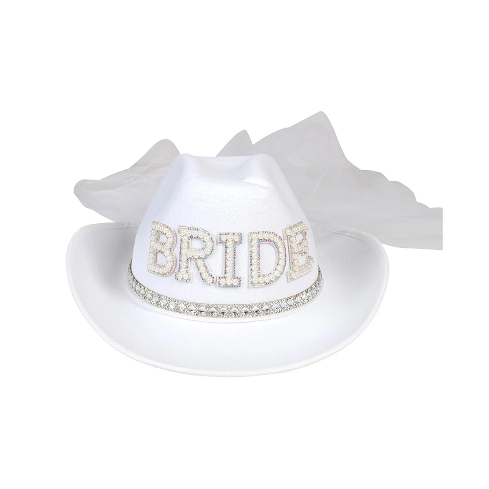 Vit Cowboyhatt Bride