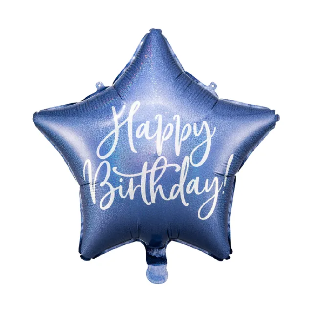 Folieballong stjärna - Happy Birthday!