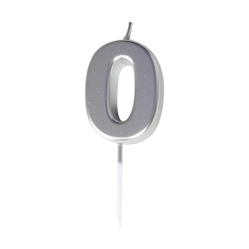Siffertårtljus Silver