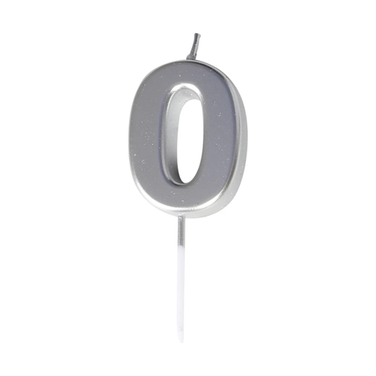 Siffertårtljus Silver