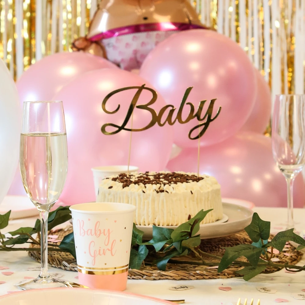 Tårtdekoration Baby guld