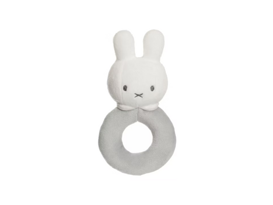 Teddykompaniet - Skallra Miffy - grå/vit