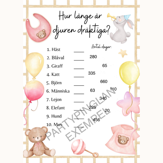 Lek - Hur länge är djuren dräktiga?
