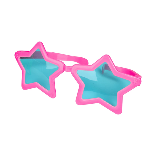 Stjärnformade glasögon - Neonrosa