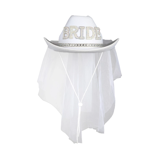 Vit Cowboyhatt Bride
