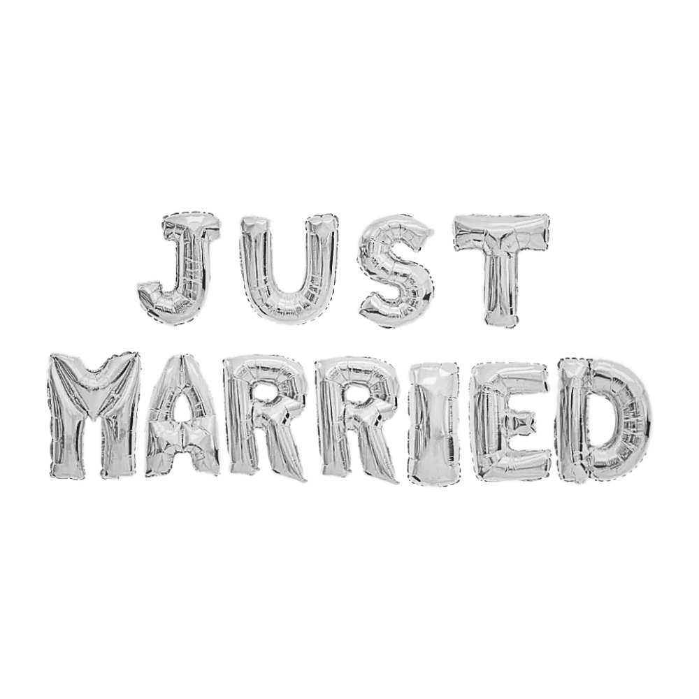 Ballonggirlang JUST MARRIED silver