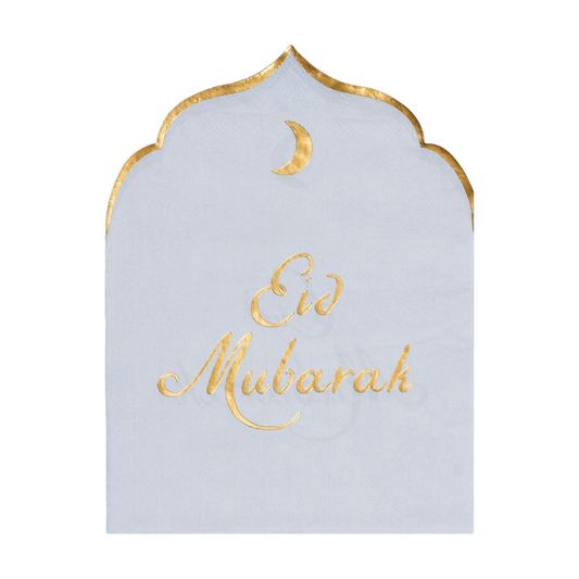 Servetter Eid Mubarak ljusblå 12-pack