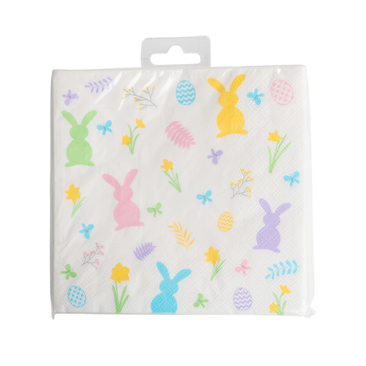 Påskservetter vit/pastell 16-pack