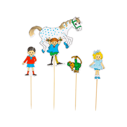 Cake picks Pippi 4-pack