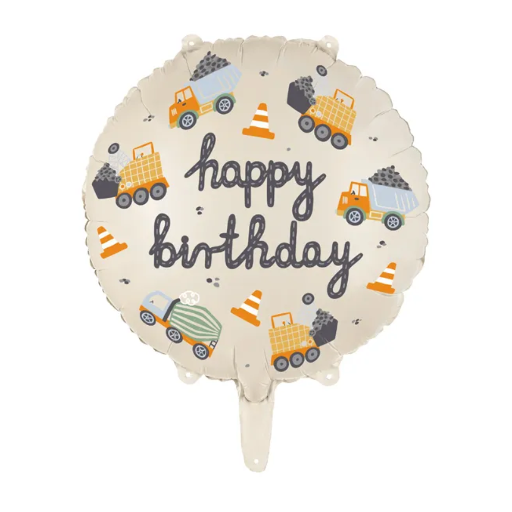 Folieballong Happy Birthday byggfordon