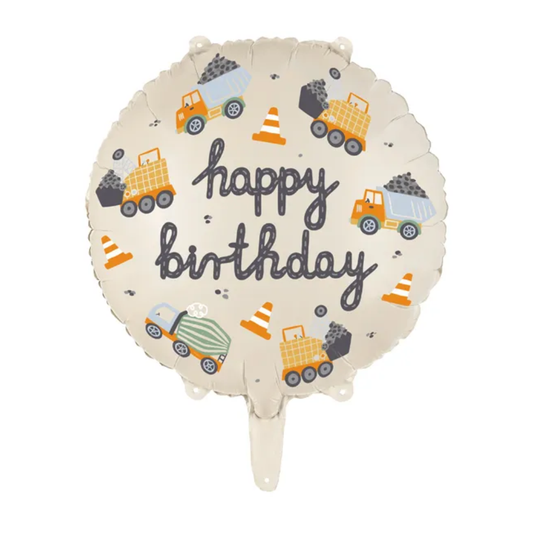Folieballong Happy Birthday byggfordon