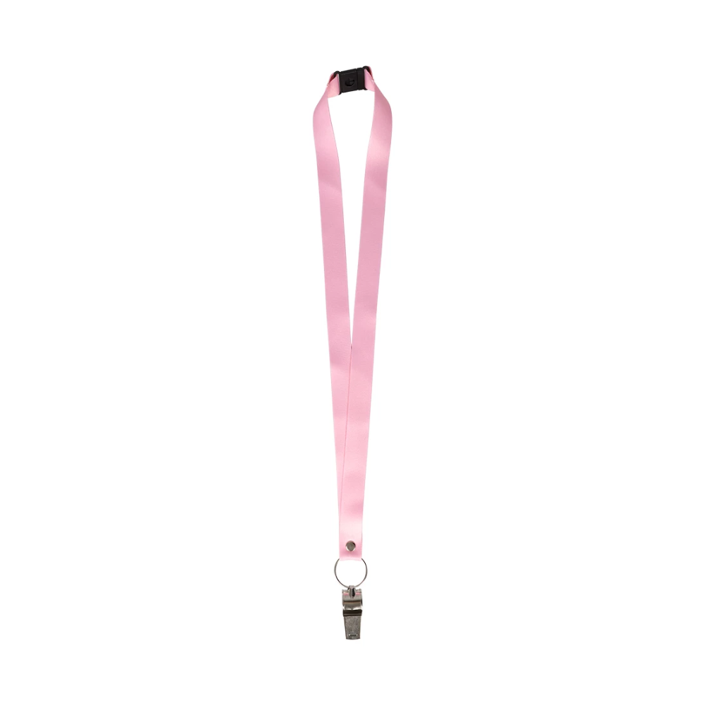 Visselpipa i metall med rosa band