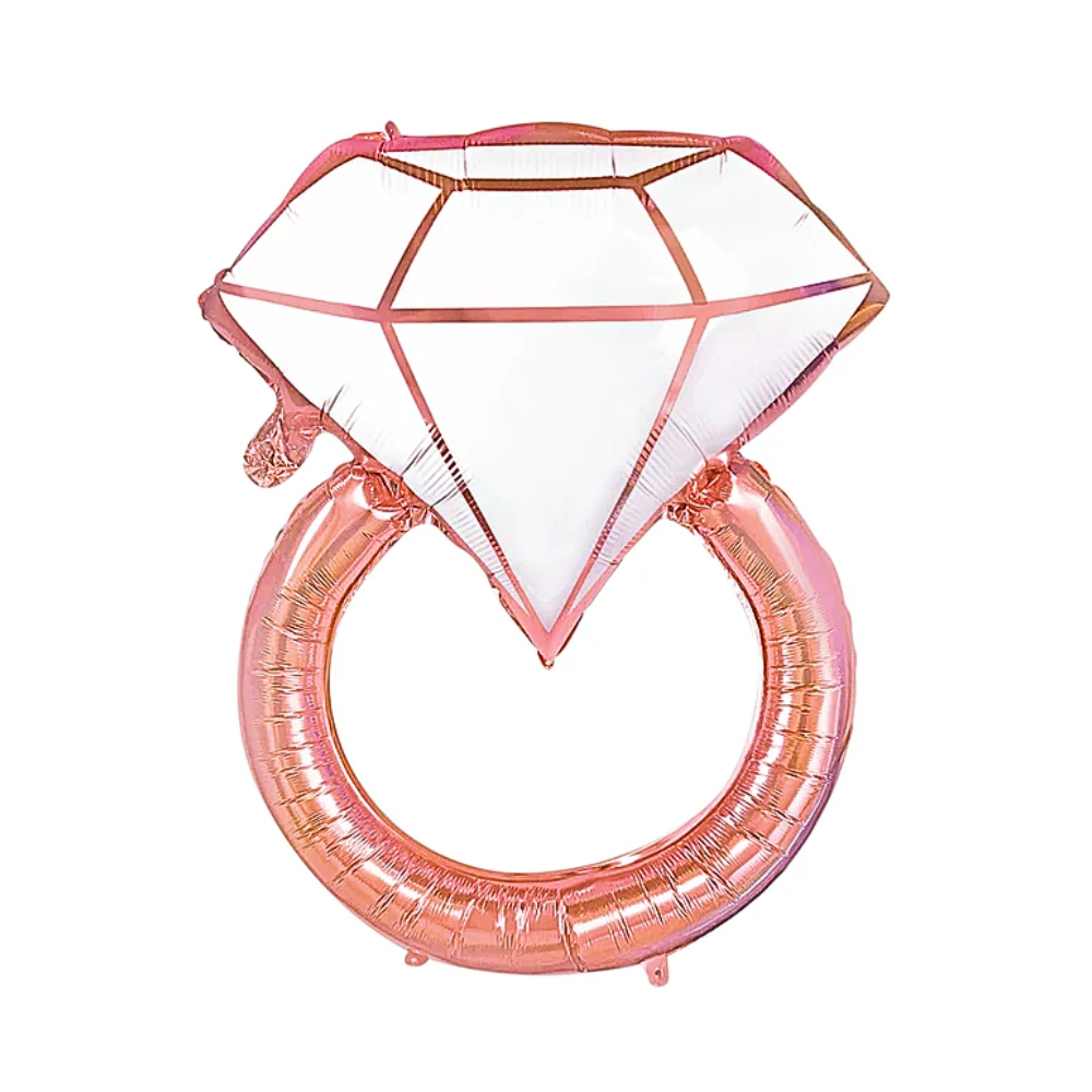 Folieballong Diamantring - Rosé