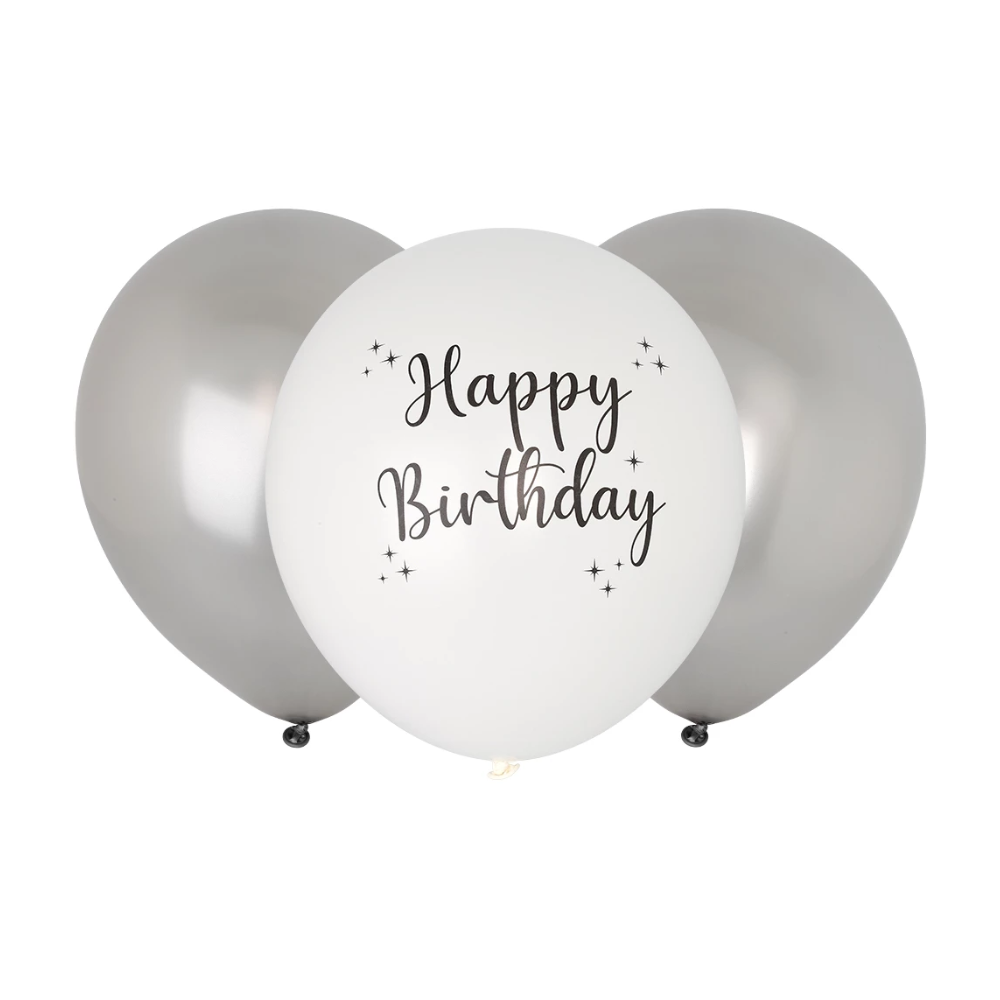 Latexballonger Happy Birthday 6-pack