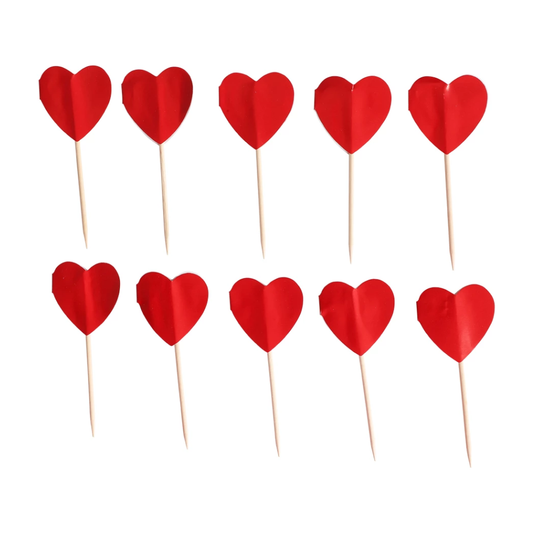 Cake picks röda hjärtan