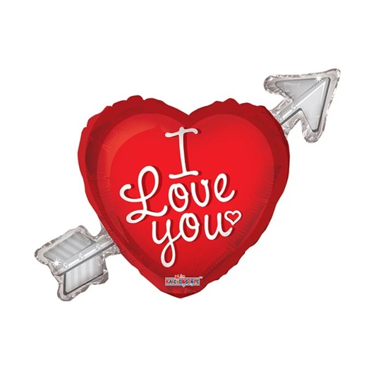 Folieballong Hjärta med pil 91 cm