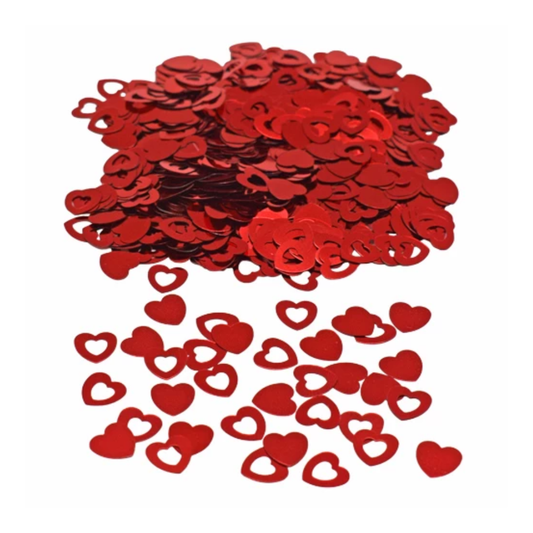 Konfetti - röda små hjärtan