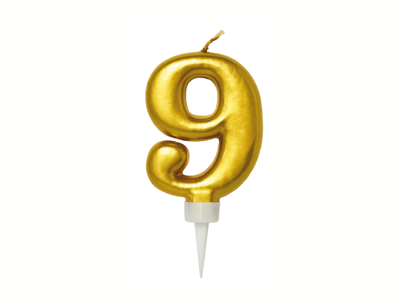 Siffertårtljus Guld