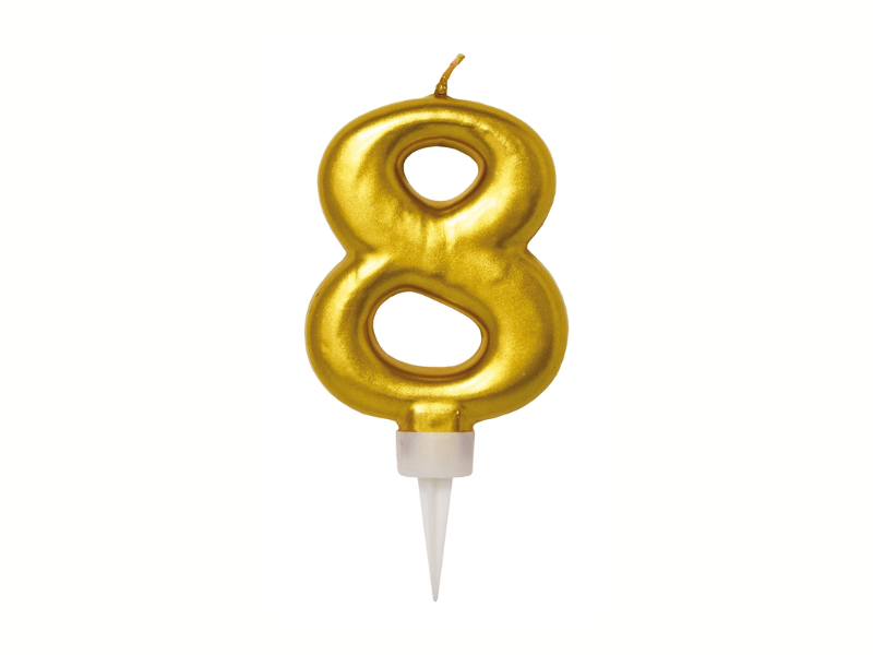 Siffertårtljus Guld