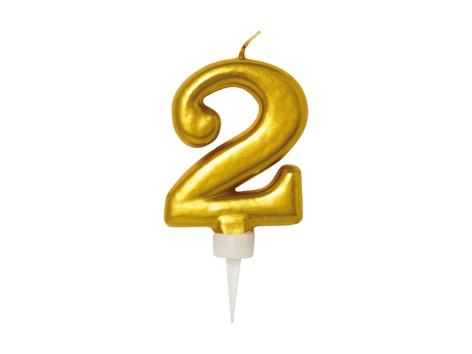 Siffertårtljus Guld 2