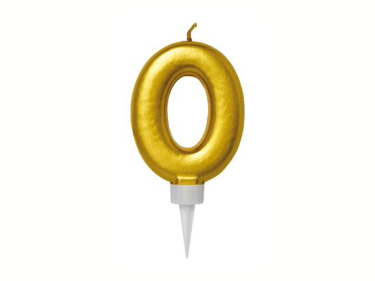 Siffertårtljus Guld 0