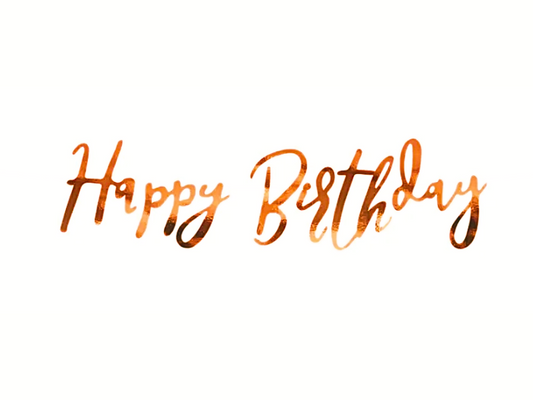 Vimpel Happy Birthday roséguld