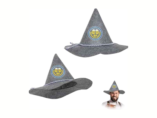 Oktoberfest-hatt hög grå