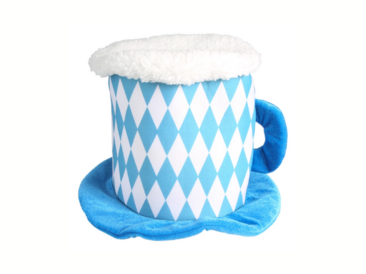 Oktoberfest-hatt hög vit & blå