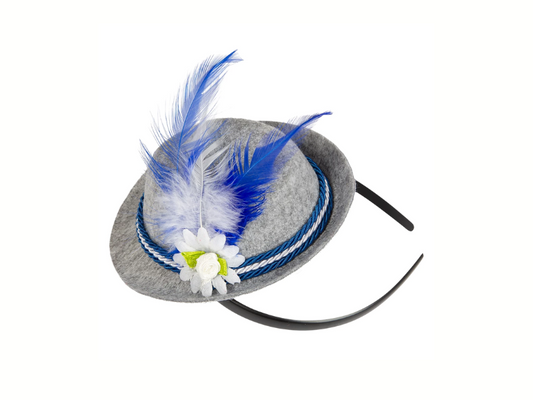 Diadem med grå hatt