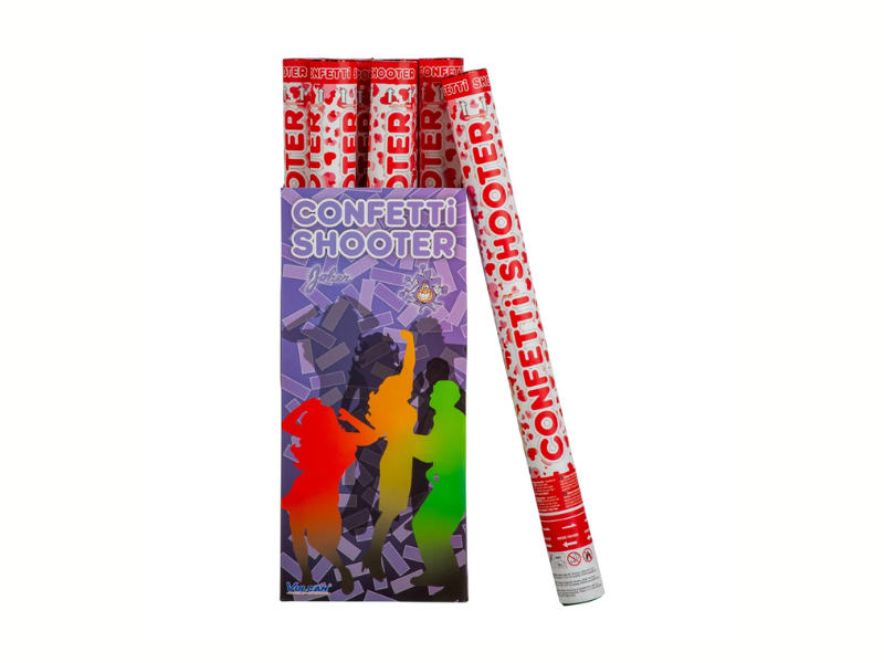 Konfettikanon röda hjärtan 60 cm