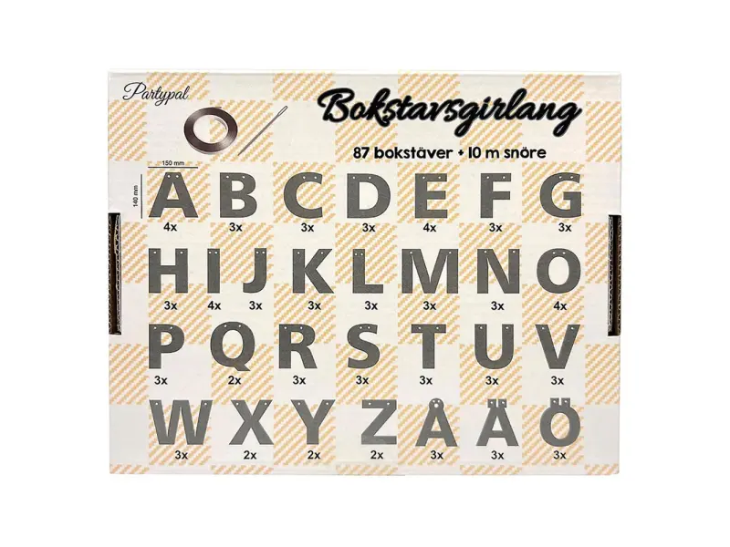 Bokstavsgirlang silver