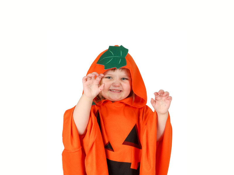 Pumpadräkt – Poncho med Huva